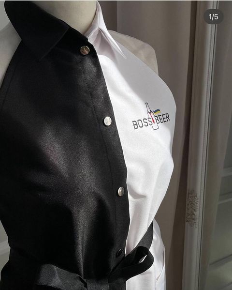 Shirt Apron (Black + white)