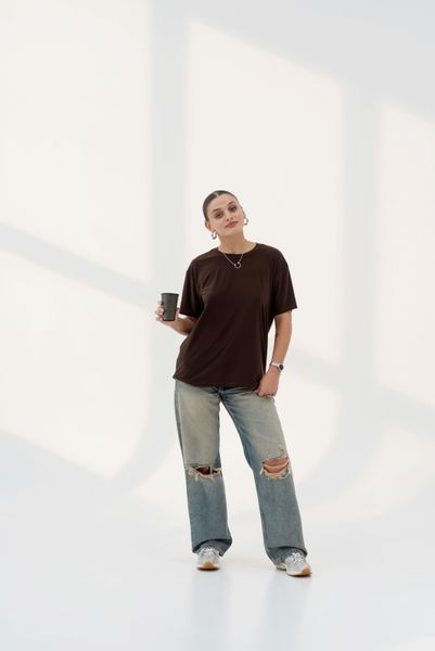 Straight T-shirt(chocolate)