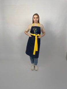 Жаклін широкий пояс (Темно синій+жовтий) 2605 фото